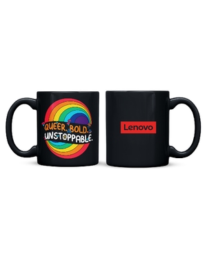 Queer Bold Customized Sublimation Mug Black